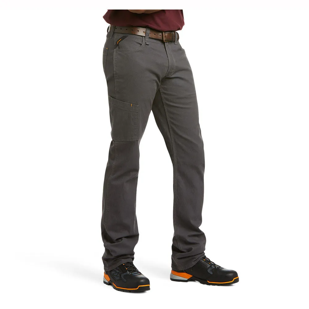 10030250 Ariat Men's Rebar Grey M4 DuraStretch Made Tough Stackable Straight Leg Pant