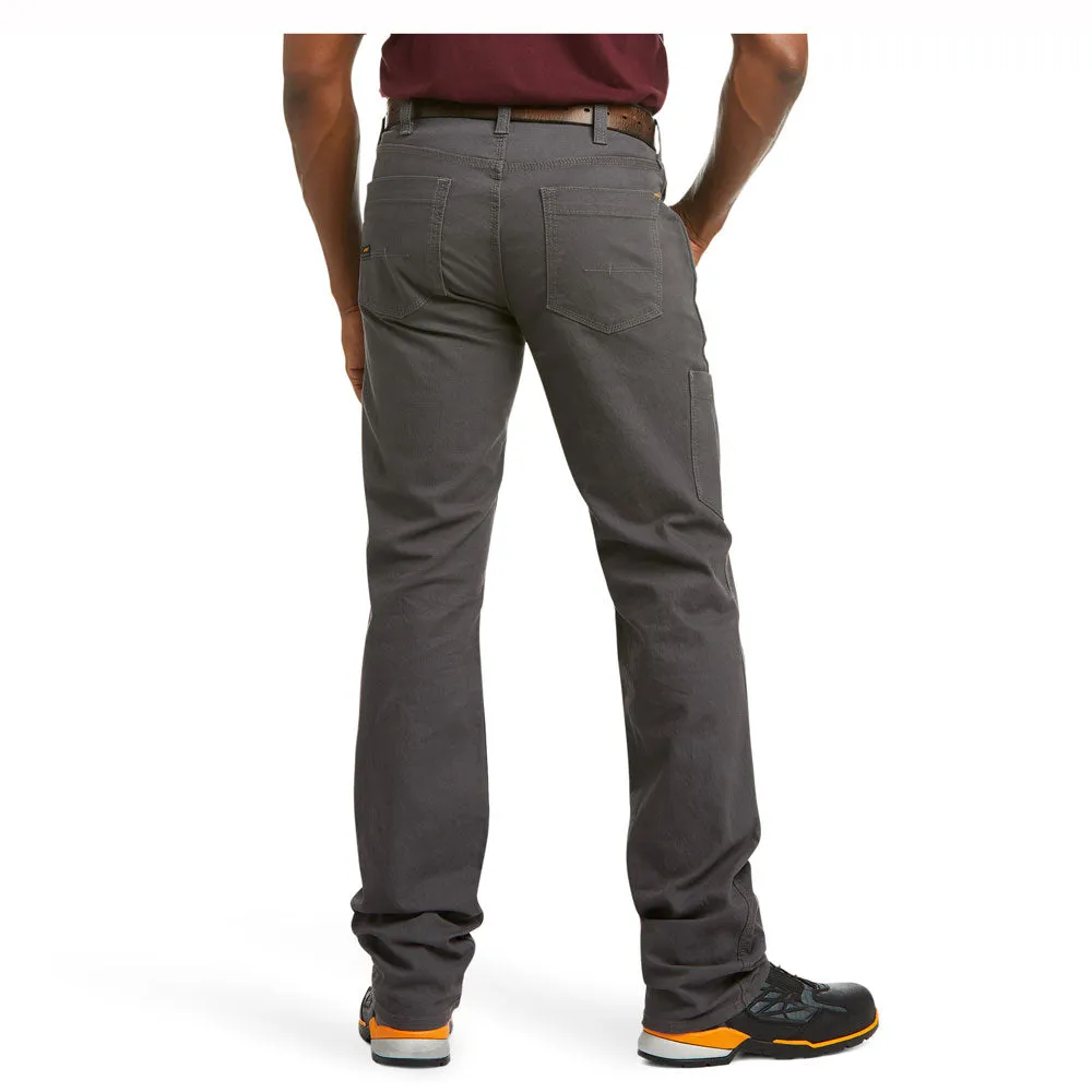 10030250 Ariat Men's Rebar Grey M4 DuraStretch Made Tough Stackable Straight Leg Pant