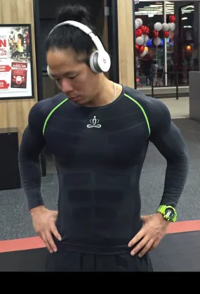 Abs Compression - Long Sleeve - Grey/Black/Lime