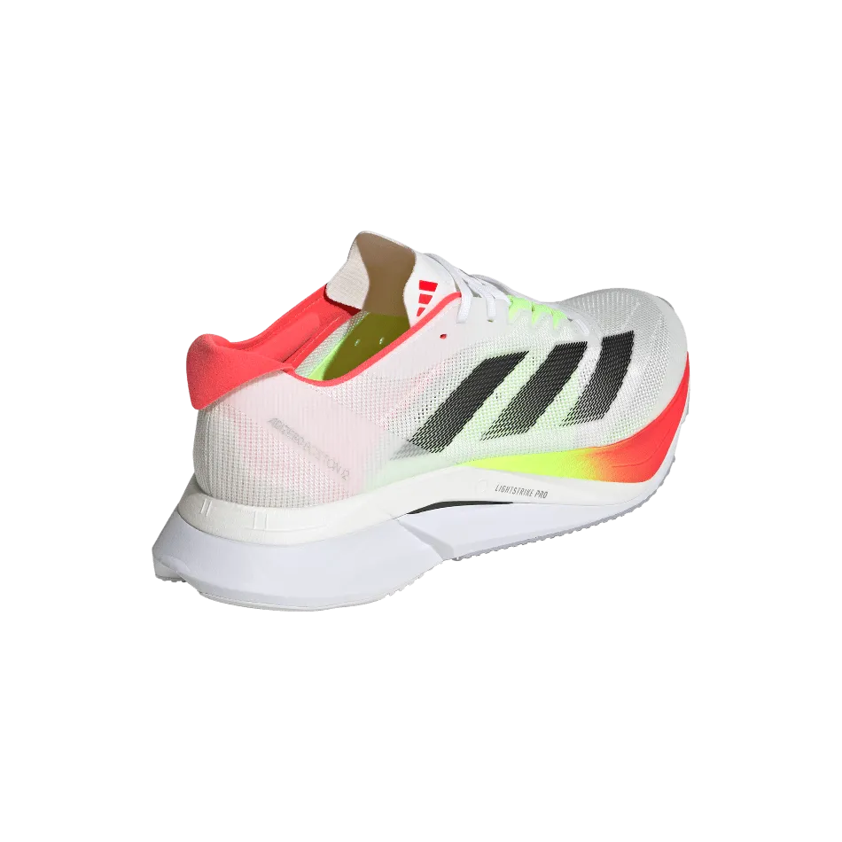 Adidas Men's Boston 12 Running Shoes in FTWR White/Core Black/Lucid Red SS25