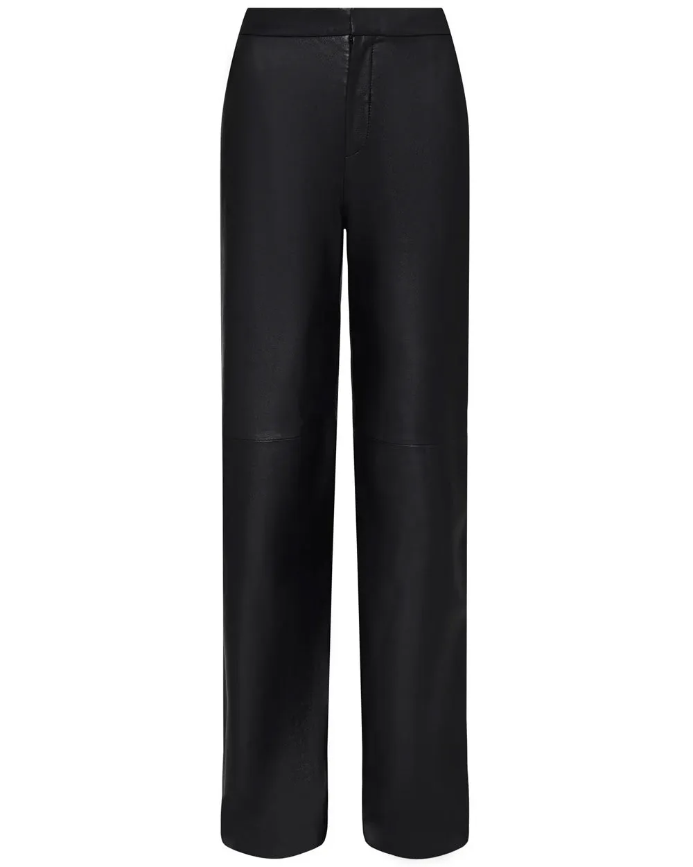 Black Leather Livvy Straight Leg Trouser