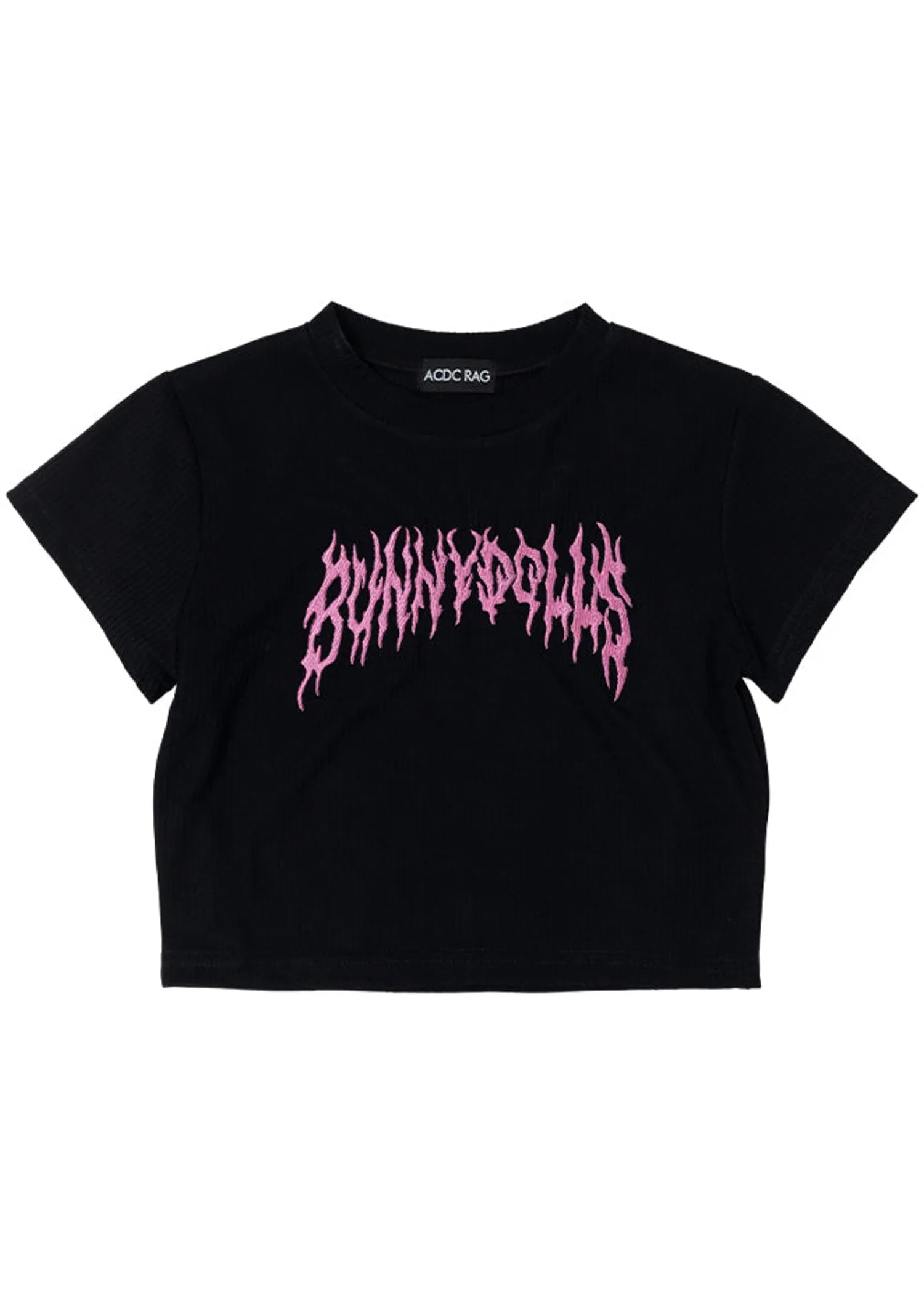 Bunny Dolls Punky Bunny Black Pink Crop Tee