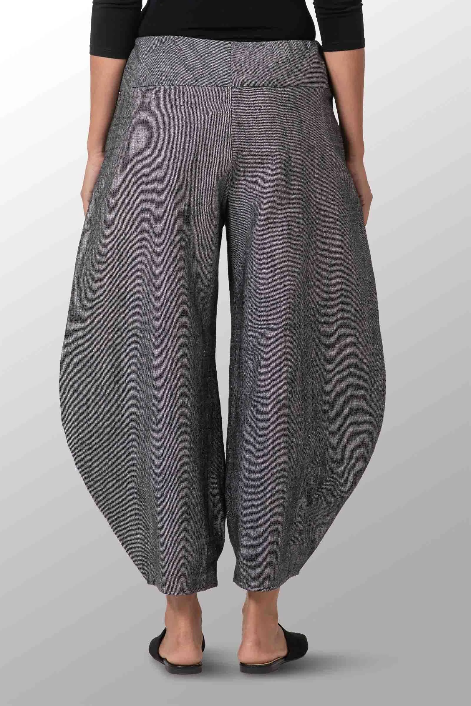 DENIM HAREM PANTS - dn1605-gry -