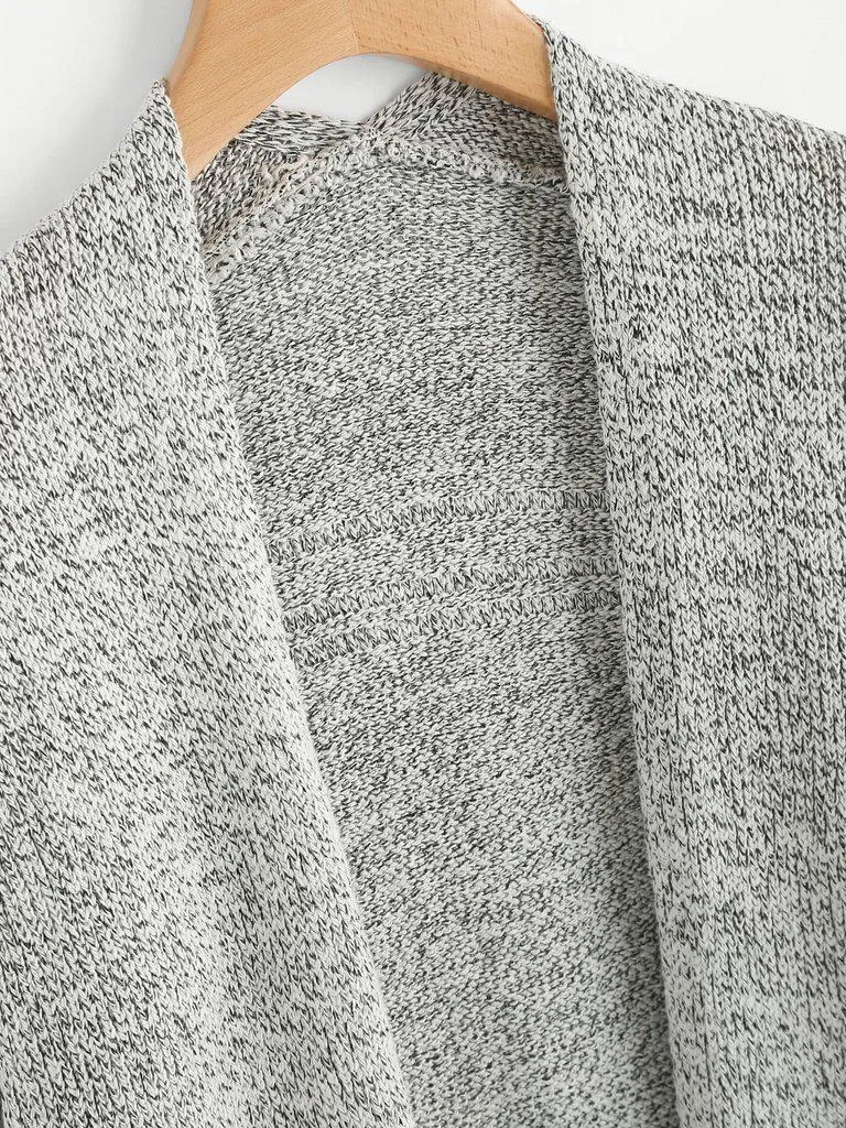 Drop Shoulder Marled Slub Cardigan