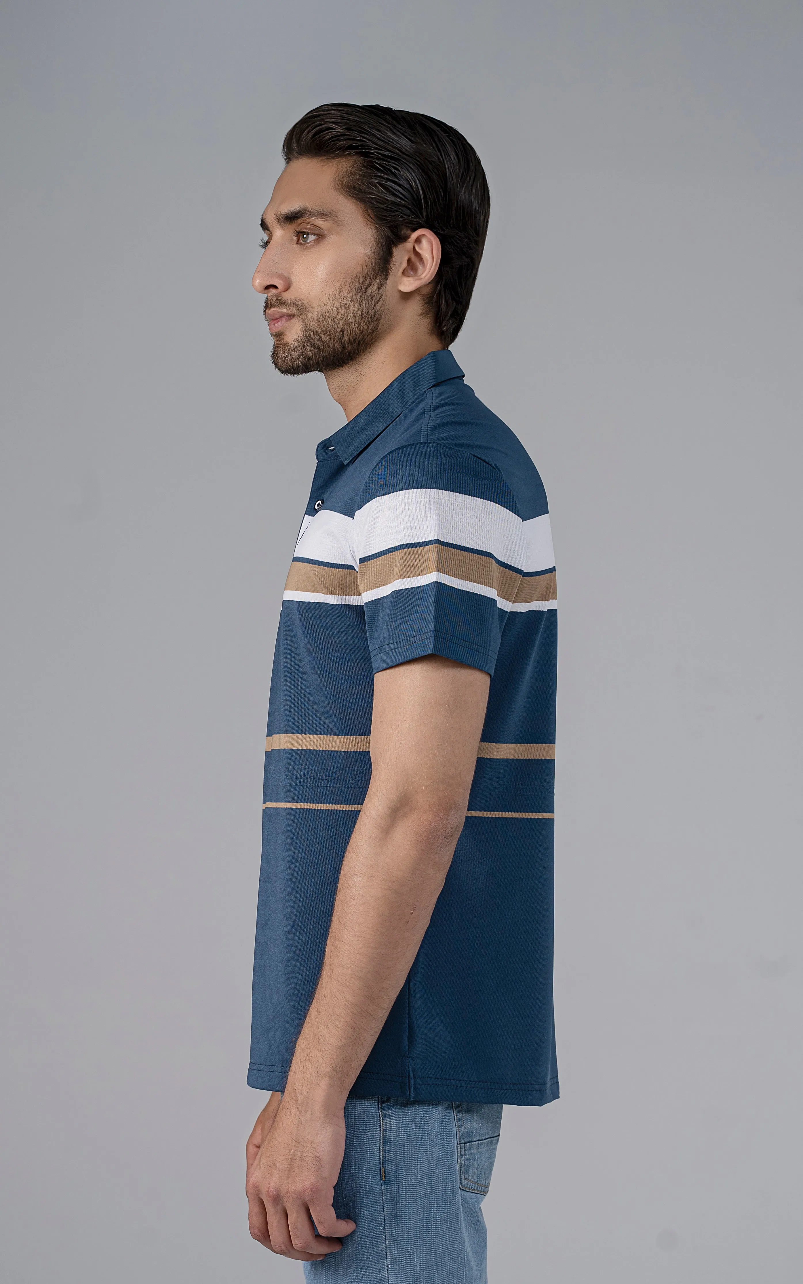 EXECUTIVE POLO SOLID COLLAR BLUE