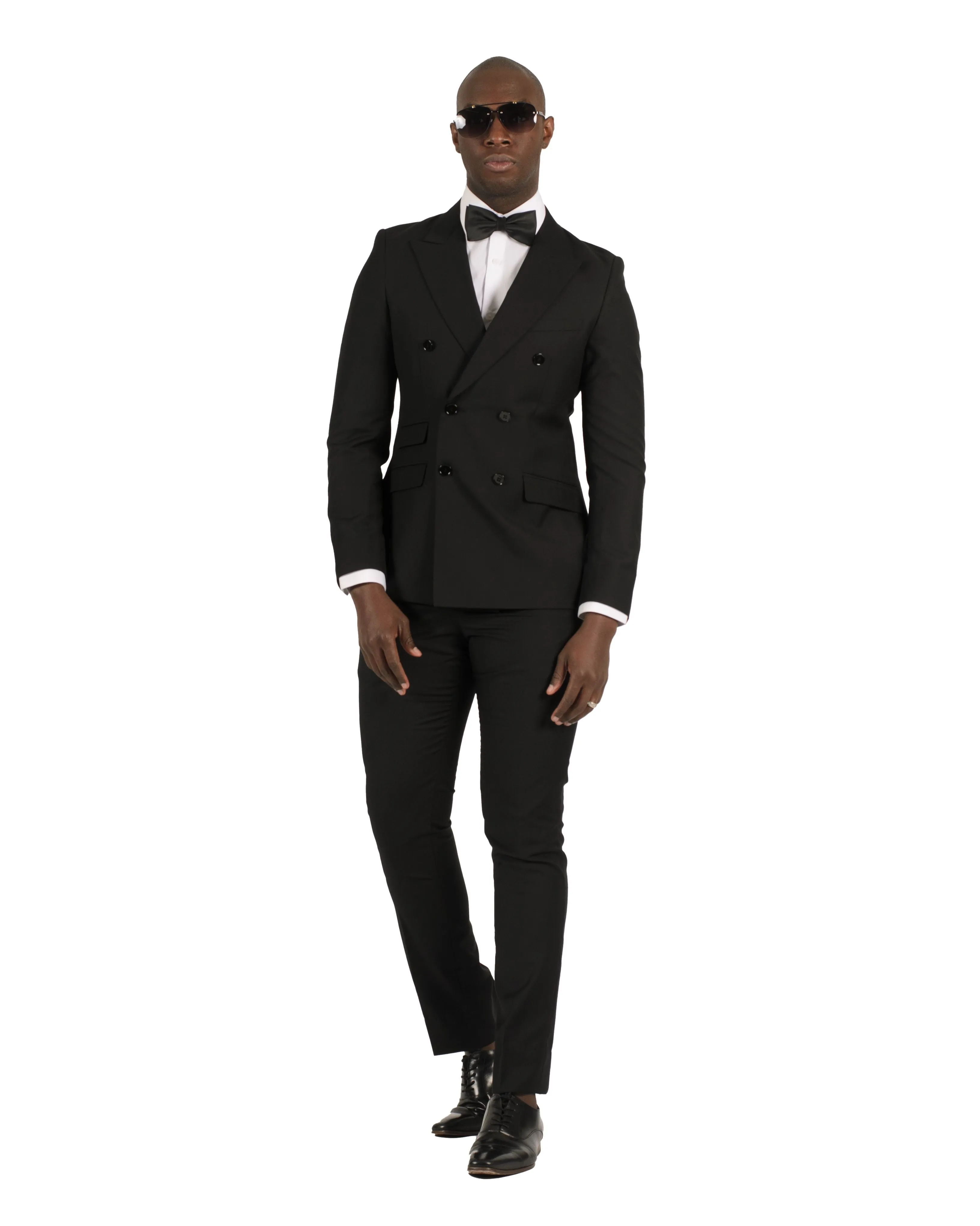 Fabio Fabrinni Double breast Black Slim Fit Suit FF6DB-1230 BLACK