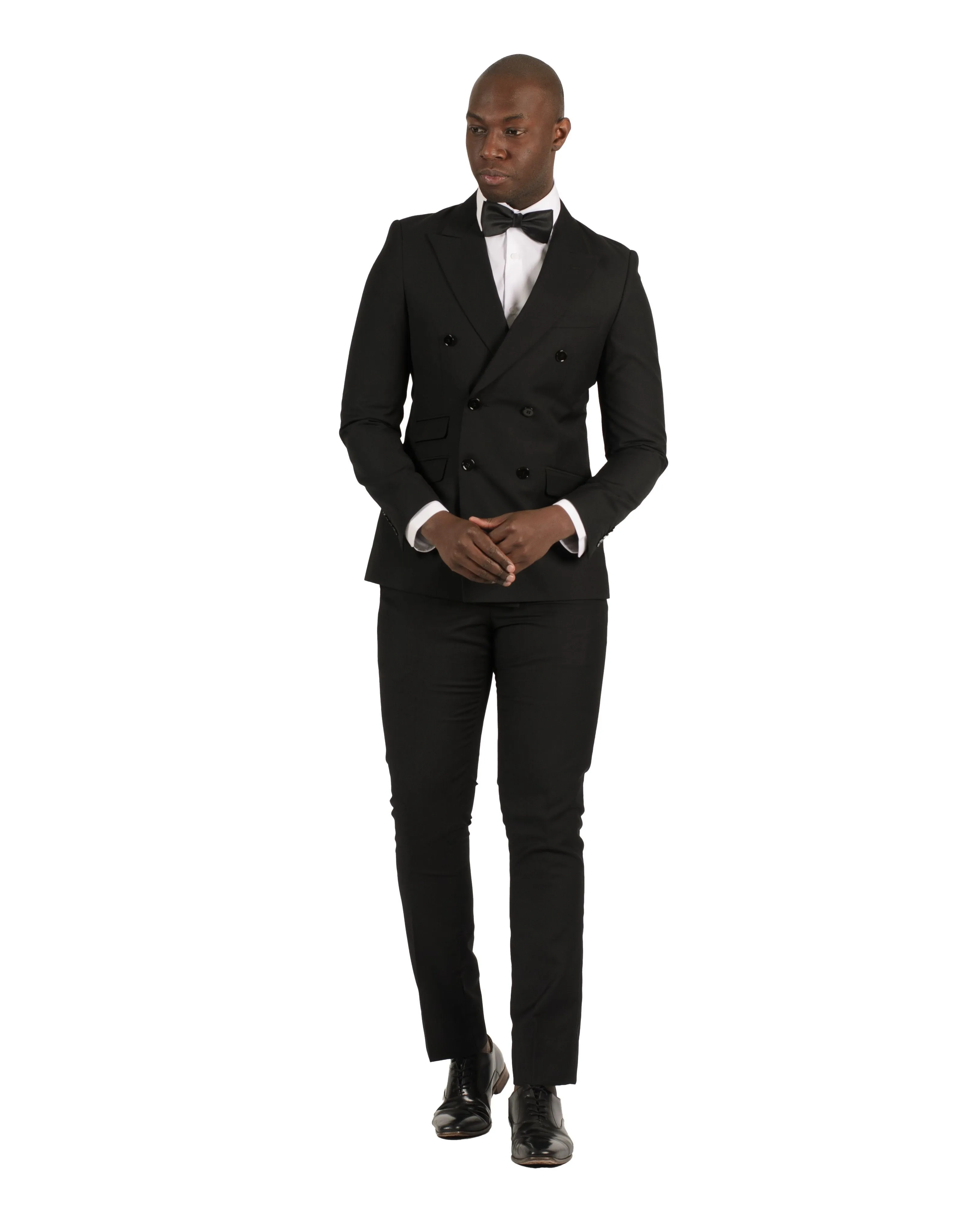 Fabio Fabrinni Double breast Black Slim Fit Suit FF6DB-1230 BLACK