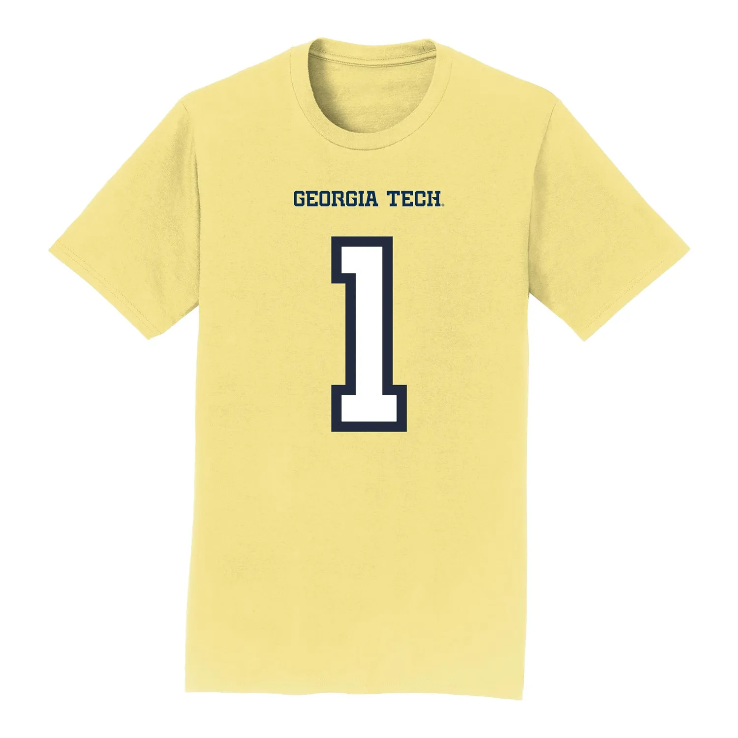 Georgia Tech Yellow Jackets Men's Basketball NIL Athlete T-Shirt - #1 Naithan George