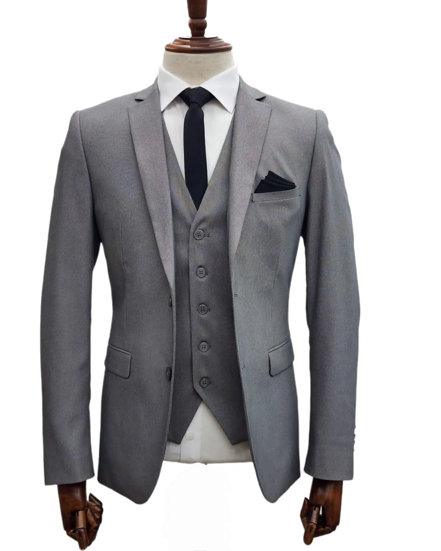 Giovanni Testi 2 Button 3pc Slim Fit Suit GT2 V-H5130 L.GREY