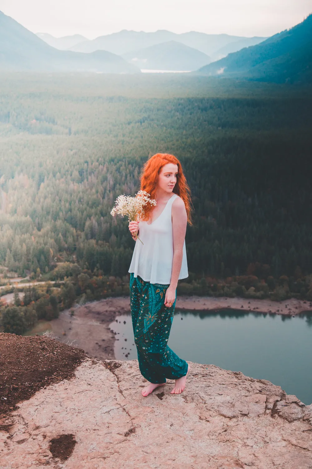 Green Peacock Harem Pants