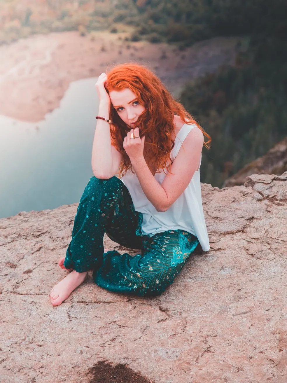 Green Peacock Harem Pants