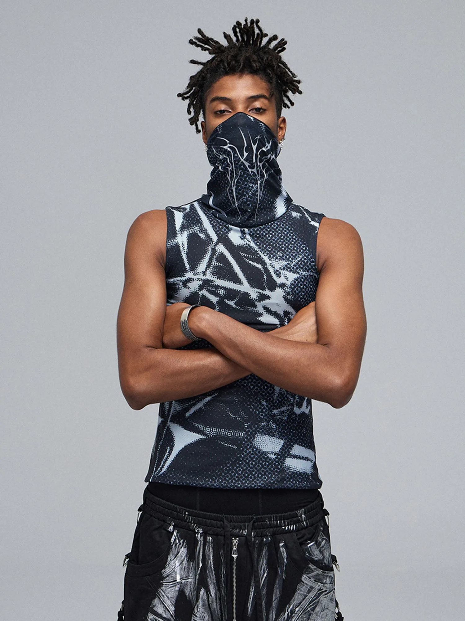 Hip Hop Face Mask High Neck Tank Top - 1992