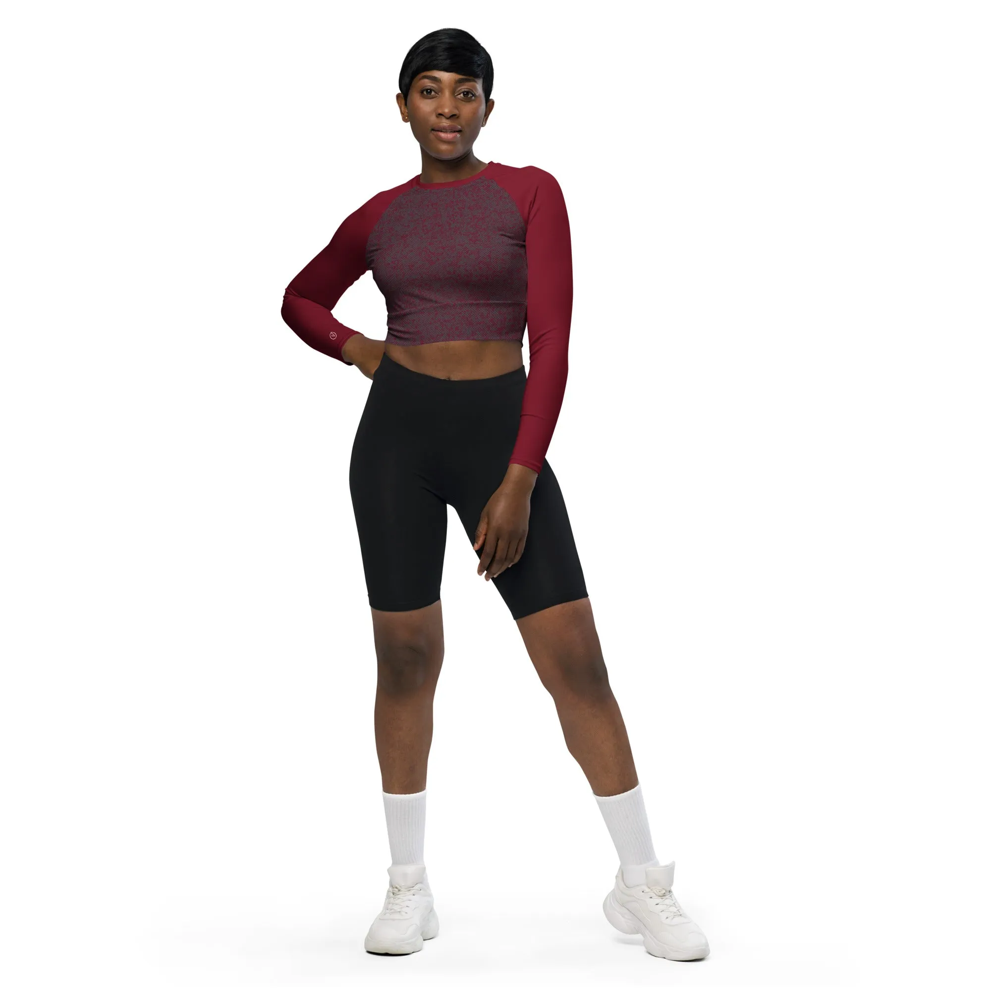 Humble Sportswear™ Pattens Red Compression Crop Top