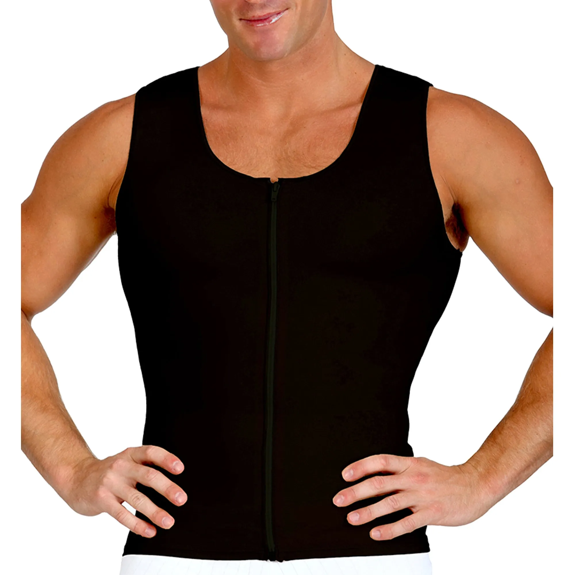 InstantRecoveryMD Mens Compression Sleeveless Front Zip Up Vest MD300