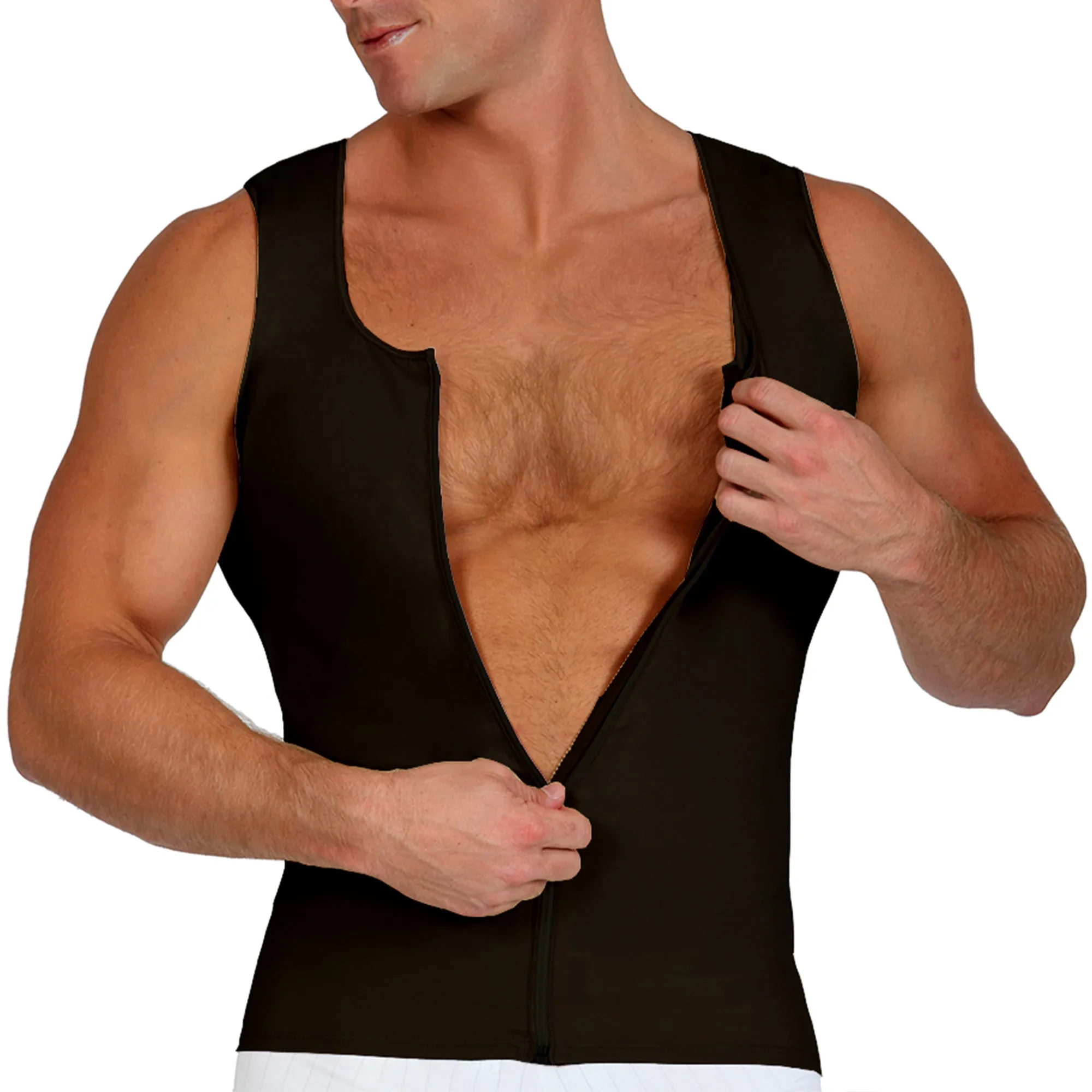 InstantRecoveryMD Mens Compression Sleeveless Front Zip Up Vest MD300