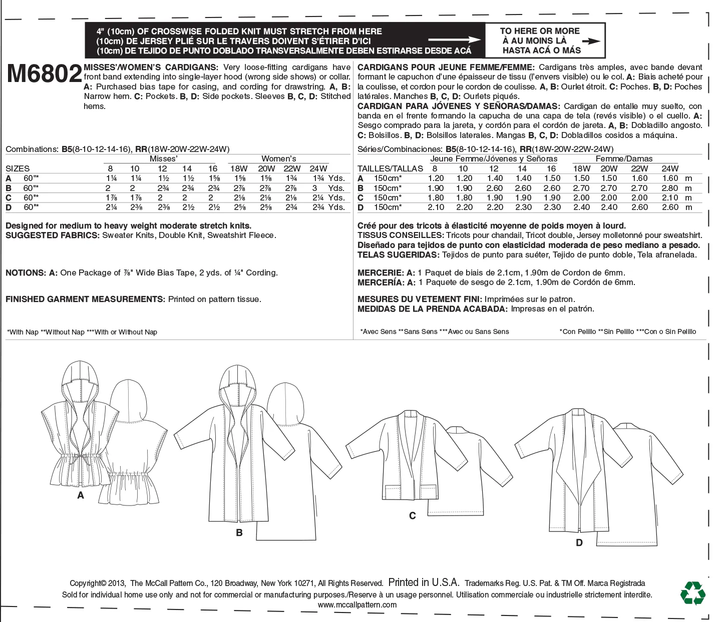 M6802 Outerwear - Miss/Women