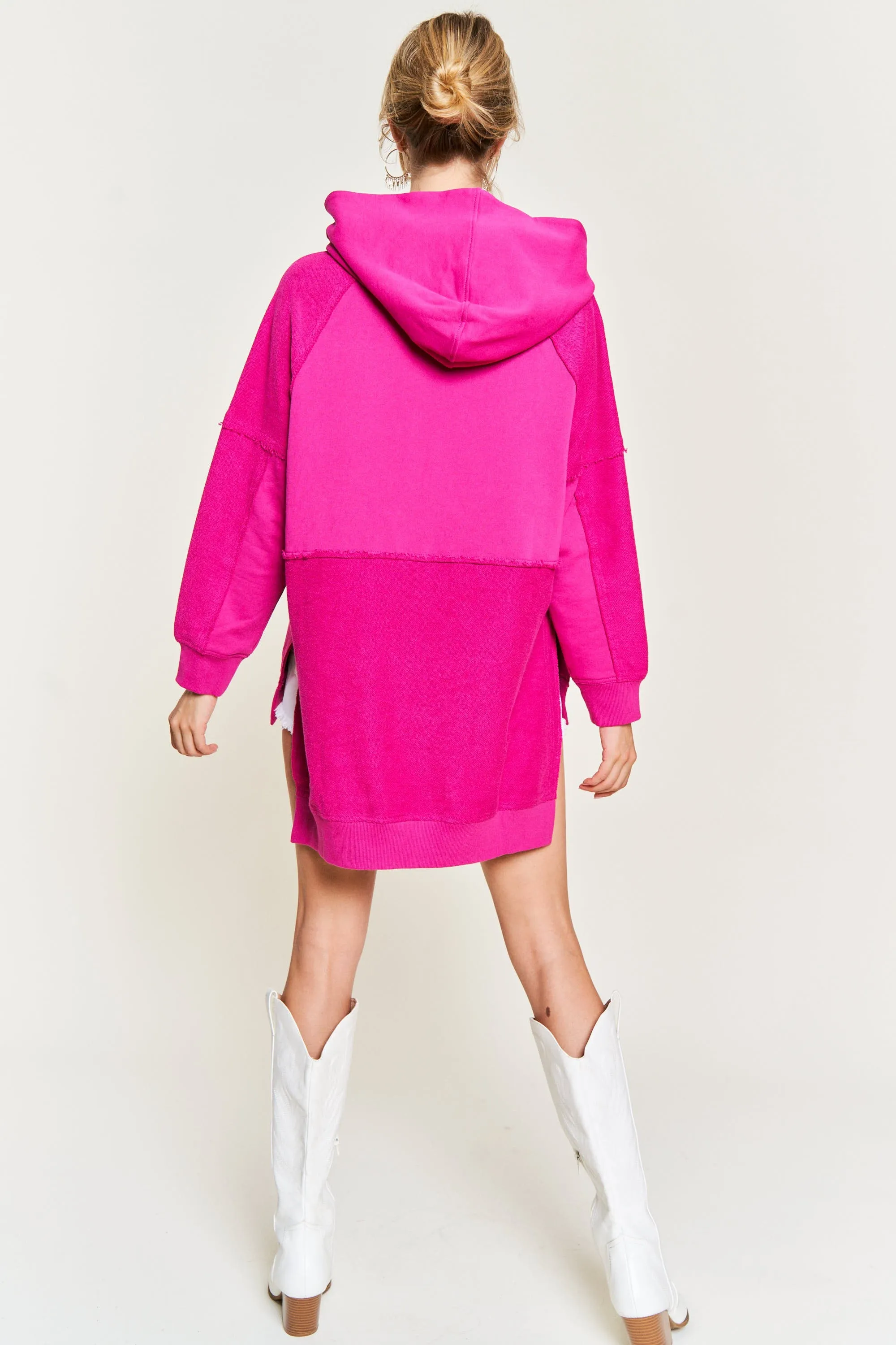 Make Me a Believer Hooded Pullover - Fuchsia