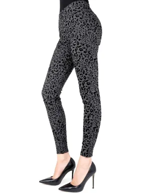 MeMoi Gepardine Flocked Monochrome Cheetah Legging