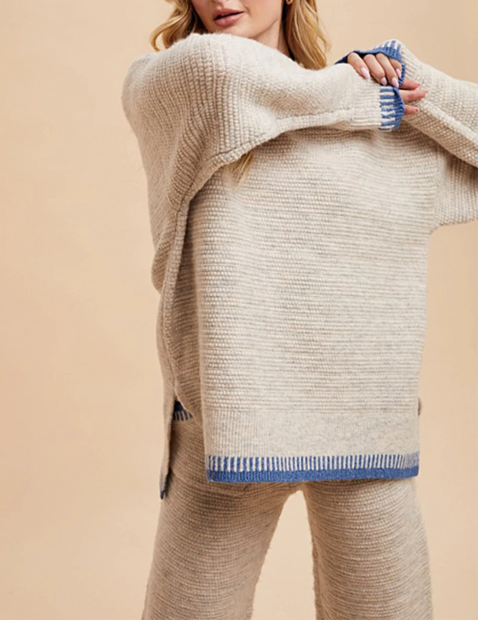 Sandra Loop Knit Oatmeal Sweater