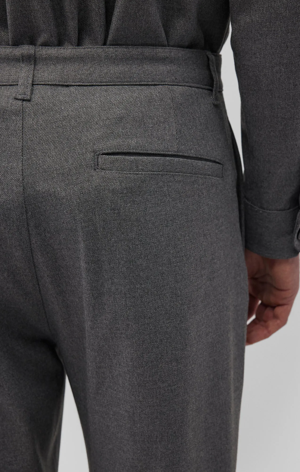 STRAIGHT LEG PANTS IN DARK GREY MELANGE