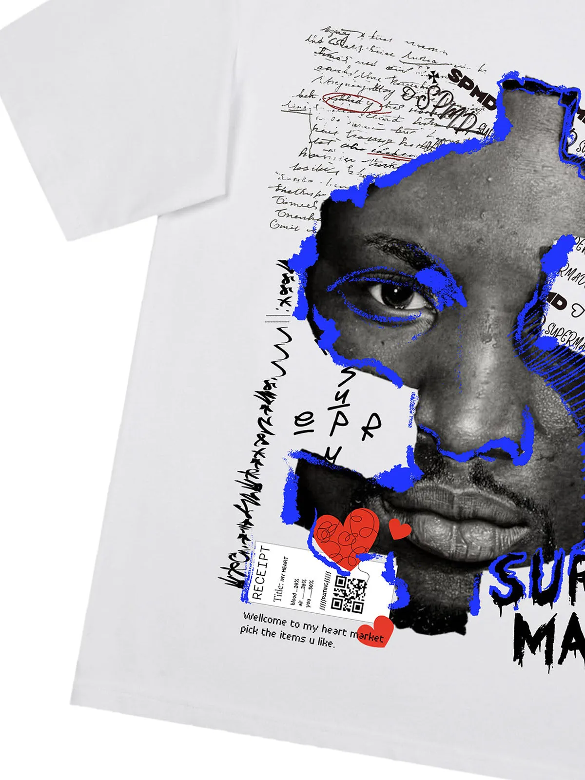 Thesupermade US Dollar Face Graffiti Street Hip-Hop T-shirt - 2128