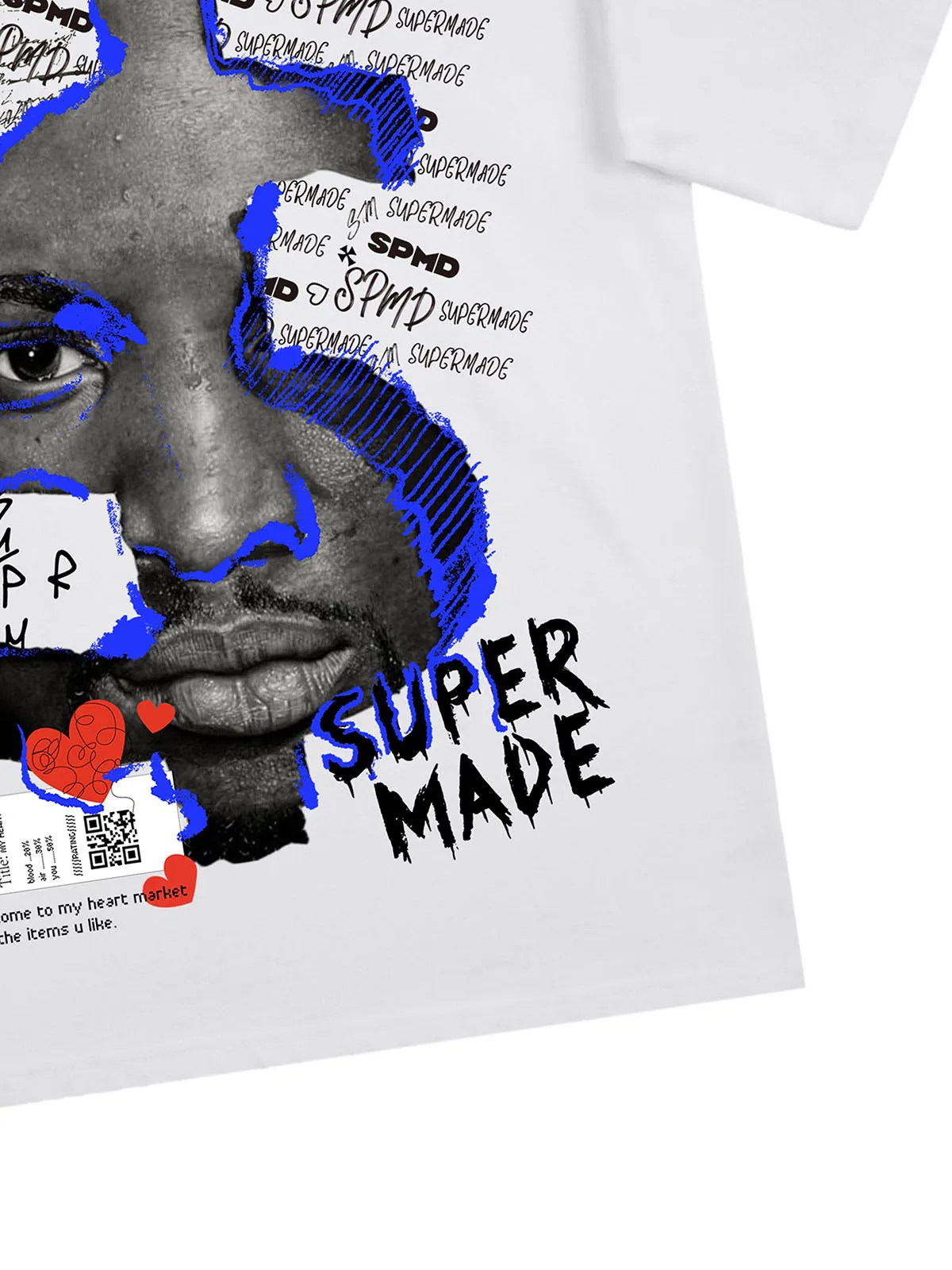 Thesupermade US Dollar Face Graffiti Street Hip-Hop T-shirt - 2128