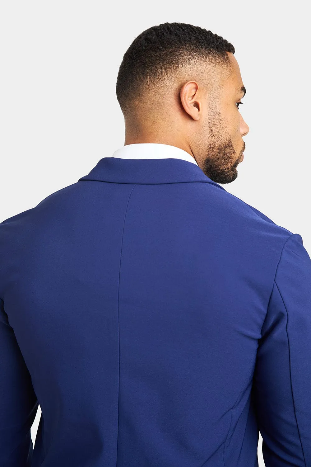 True Muscle Fit Tech Suit Jacket in Ink Blue