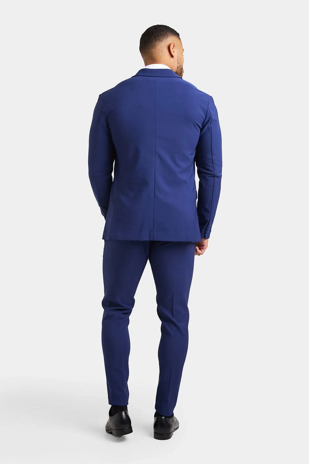 True Muscle Fit Tech Suit Jacket in Ink Blue