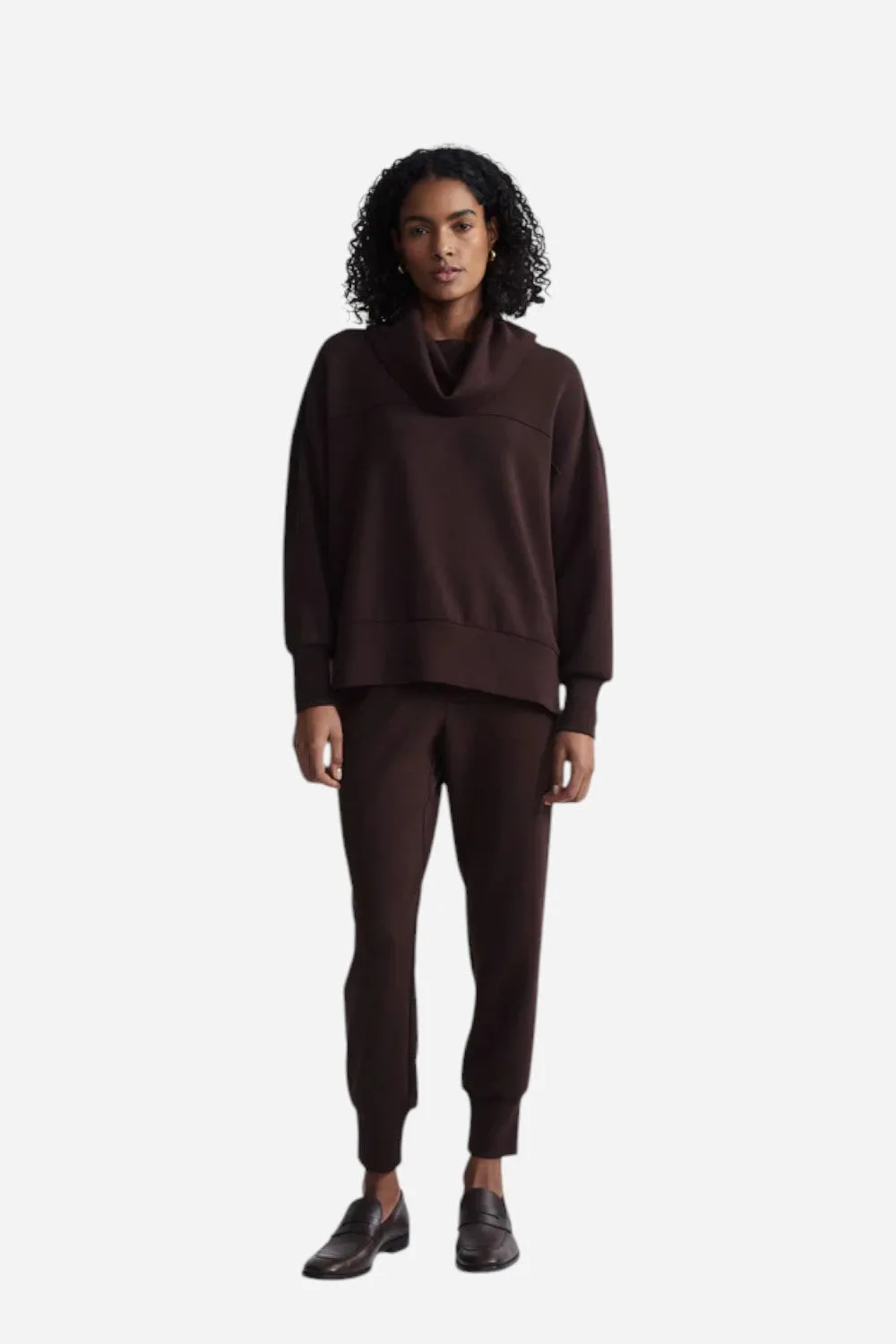 Varley Priya Longline Sweat in Coffee Bean