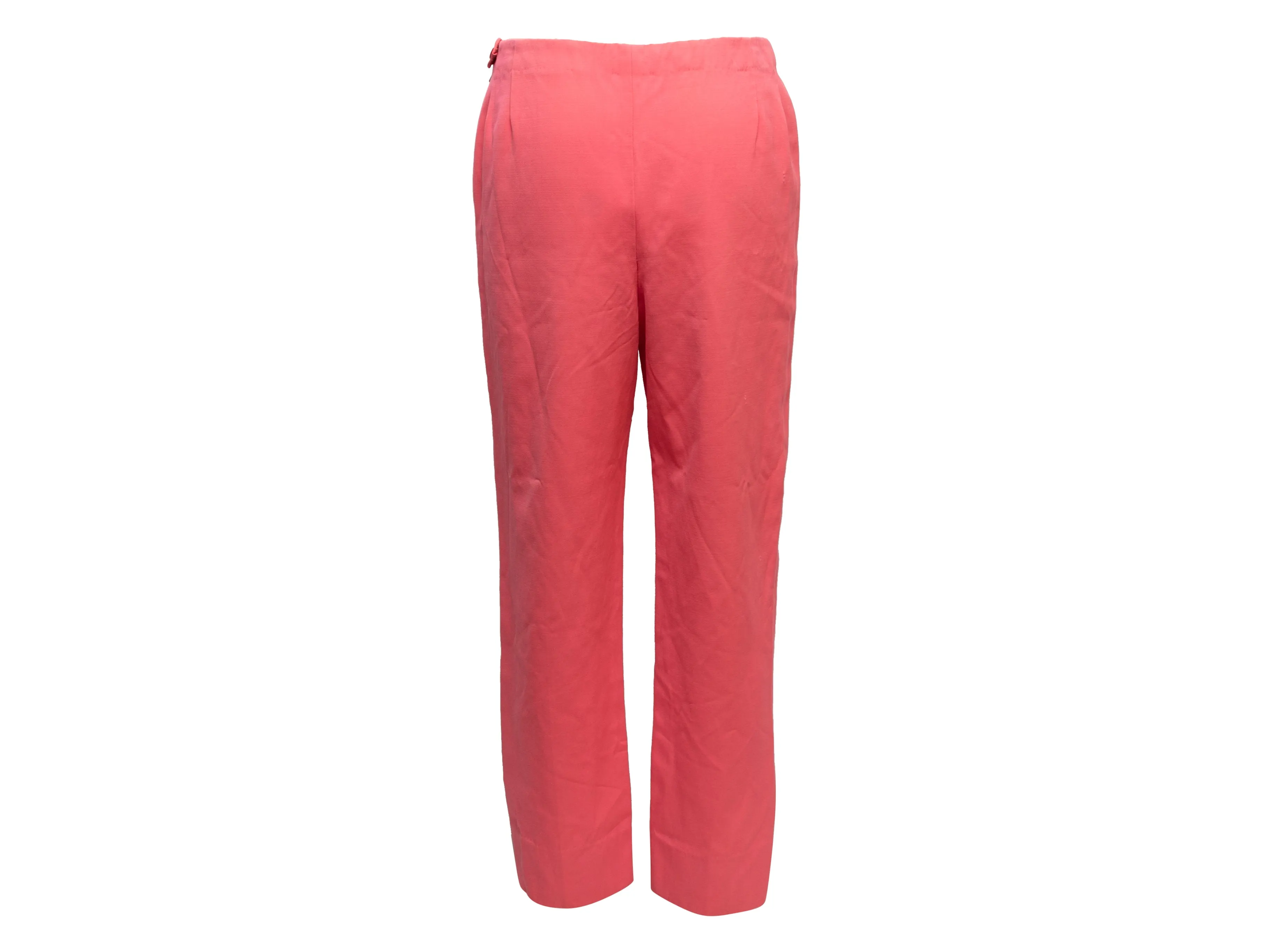 Vintage Hot Pink Emilio Pucci 1950s Wool Straight-Leg Trousers Size US M