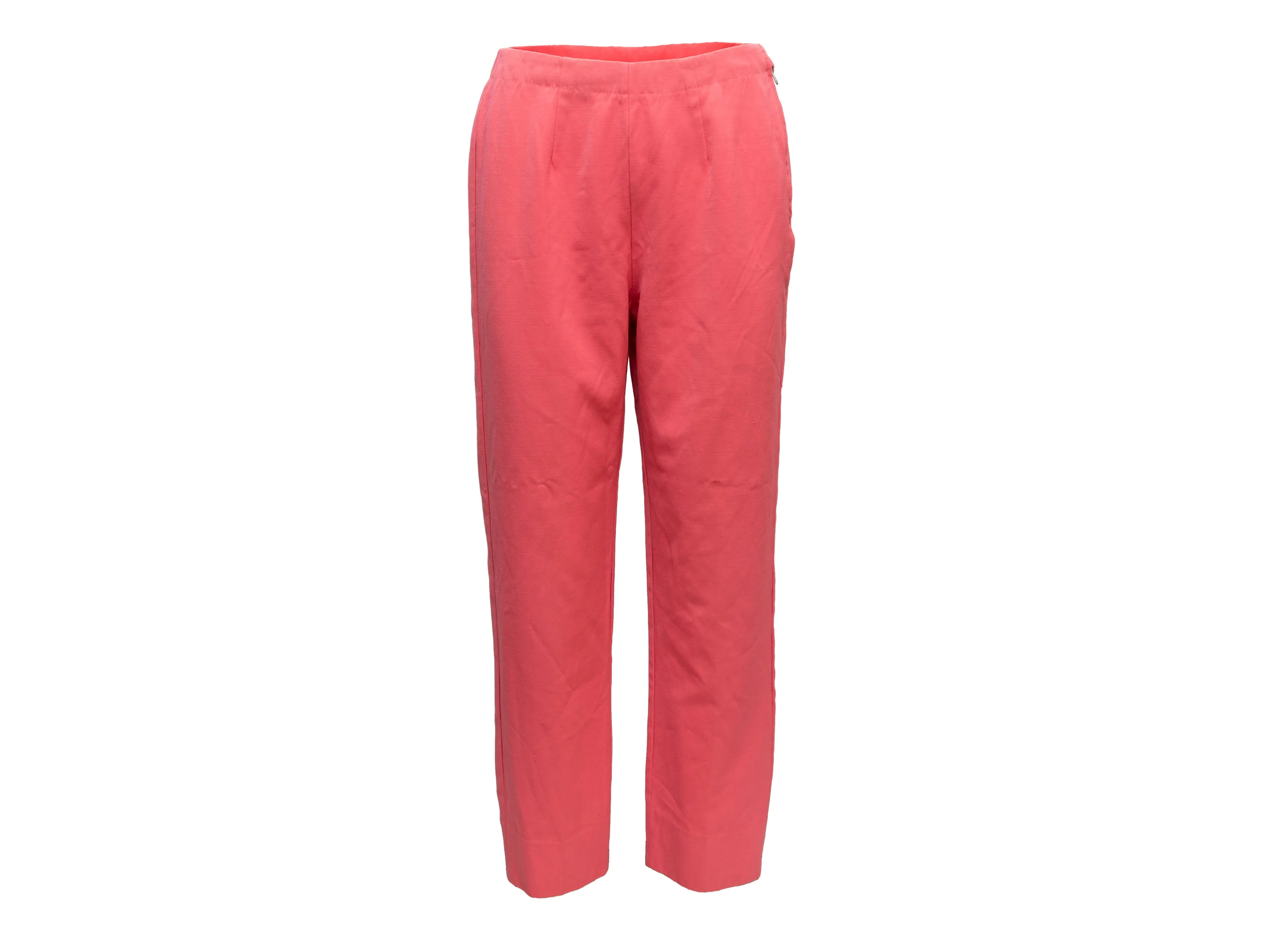 Vintage Hot Pink Emilio Pucci 1950s Wool Straight-Leg Trousers Size US M