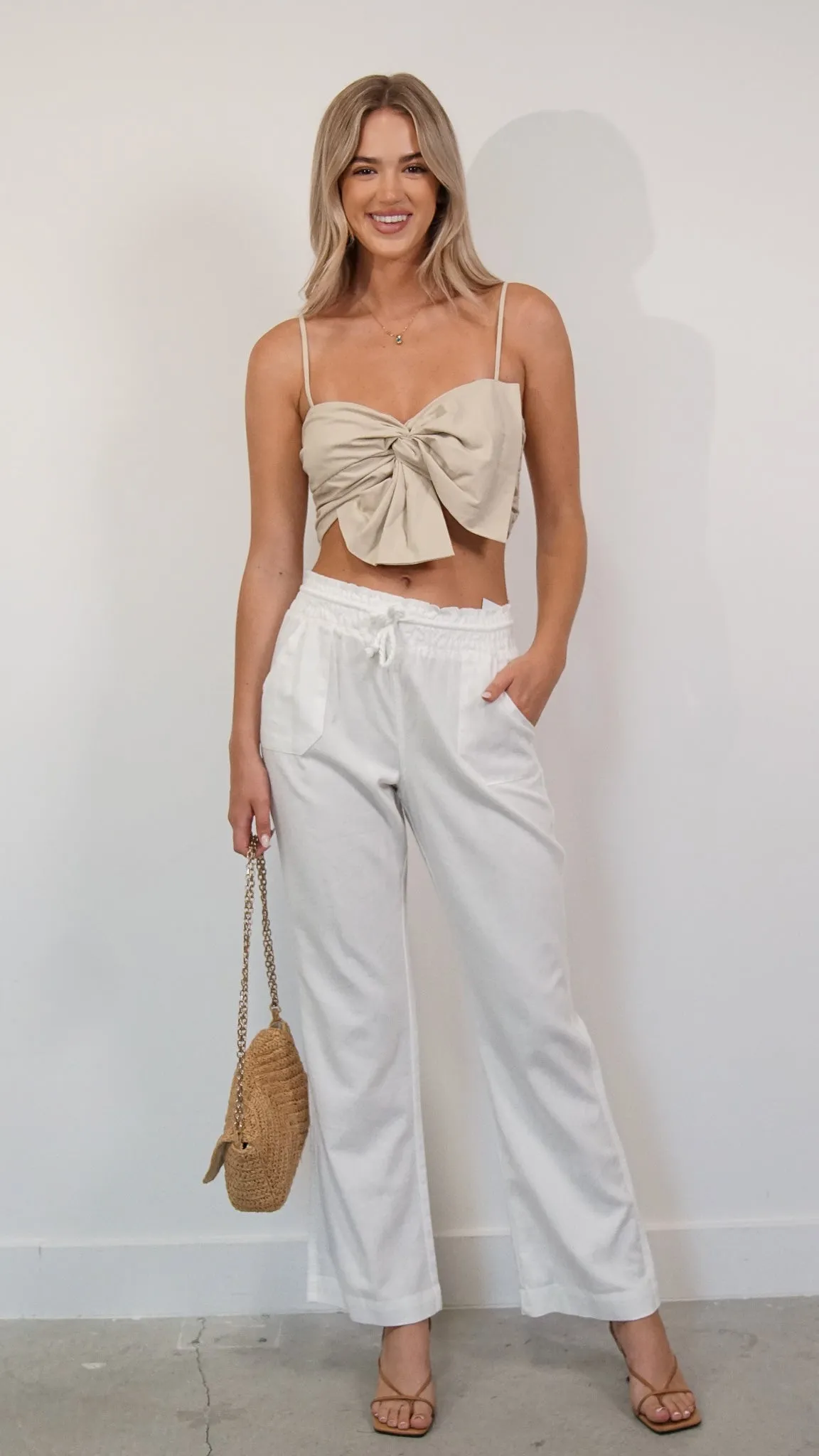 Weyla Linen Pants in White