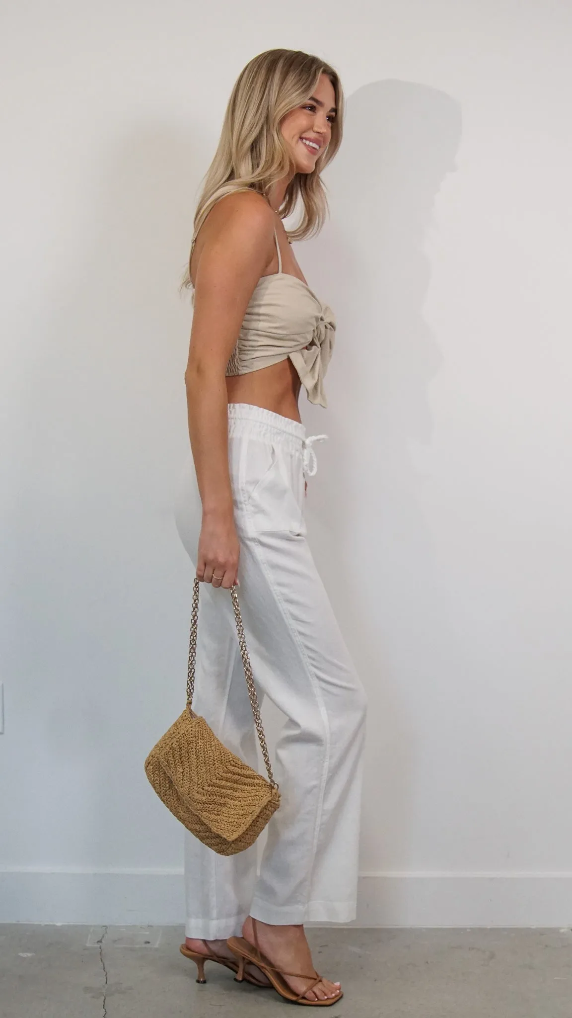 Weyla Linen Pants in White