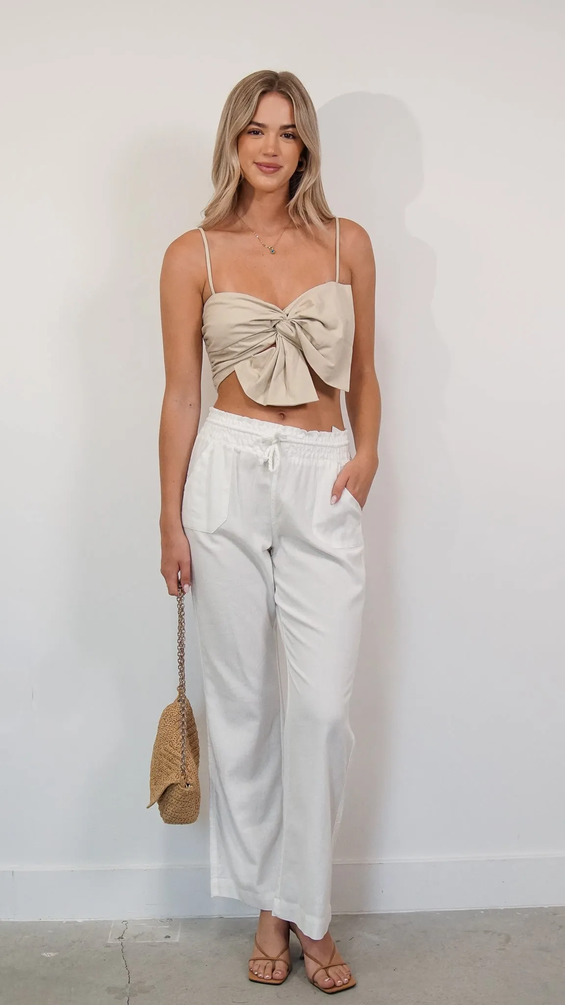 Weyla Linen Pants in White