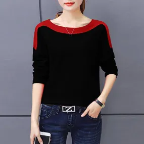 Women Black Hosery Solid Top