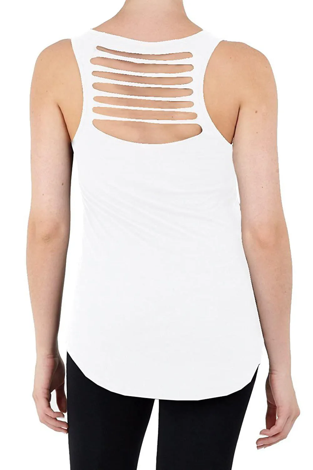 Women Slashed Back Sleeveless Tank Top